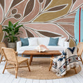 Modern Leaf Mural Wallpaper - room preview 03