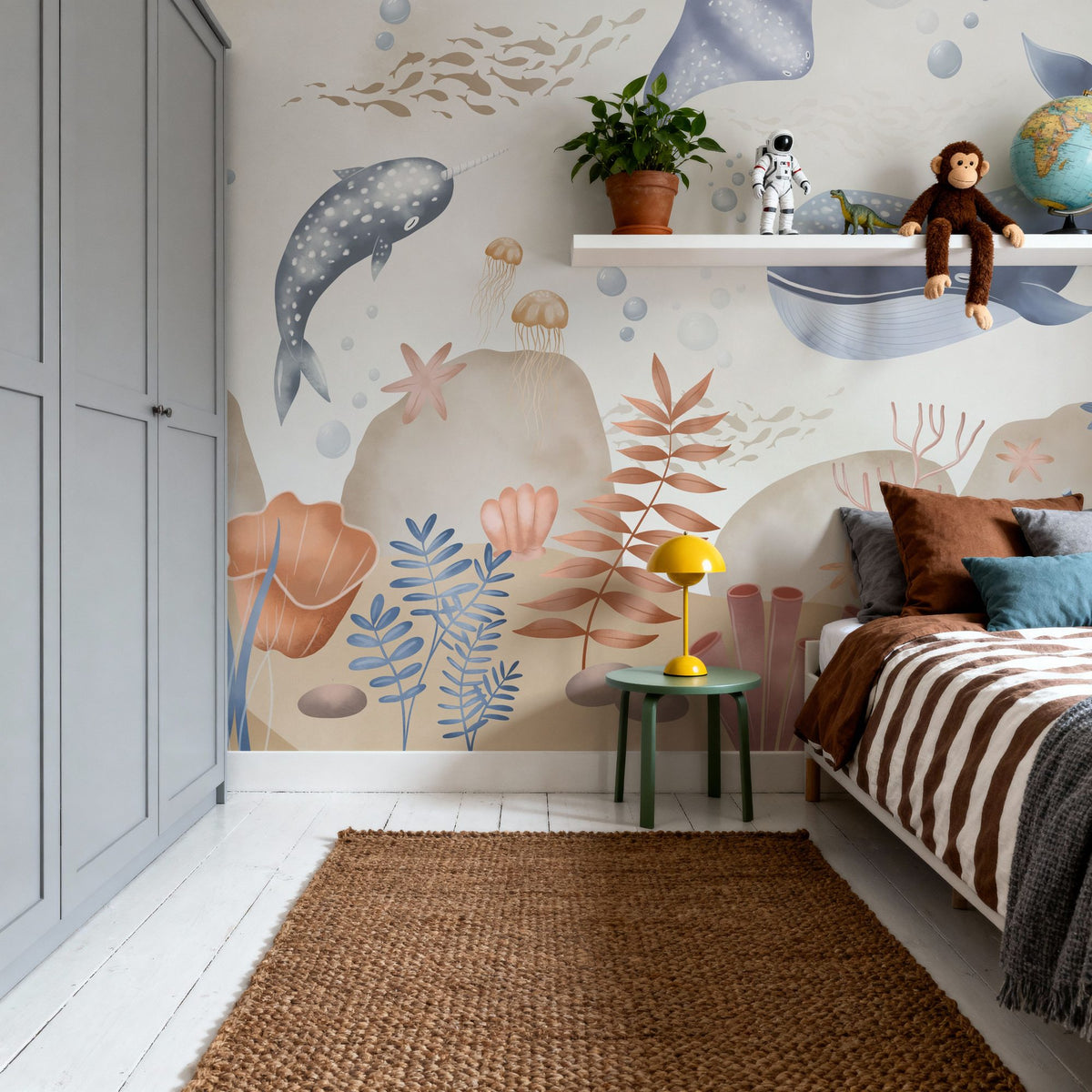 Ocean Paradise, Beige Mural Wallpaper - room preview 03
