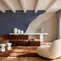 Neutral Ocean Dark Mural Wallpaper - room preview 03