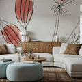 Line Flower I Mural Wallpaper - room preview 03
