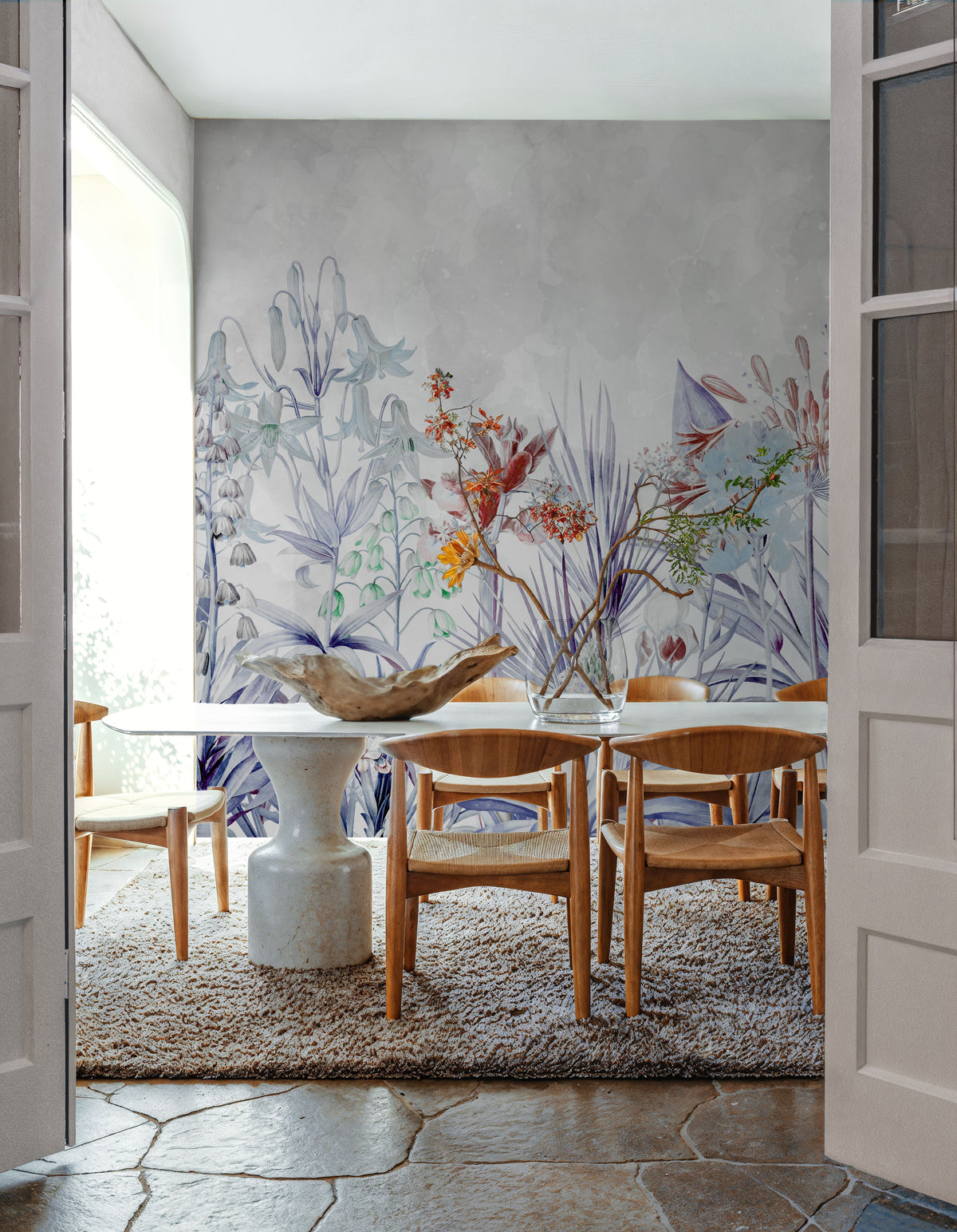 Field of Dreams Soothing Blue Mural Wallpaper - room preview 03