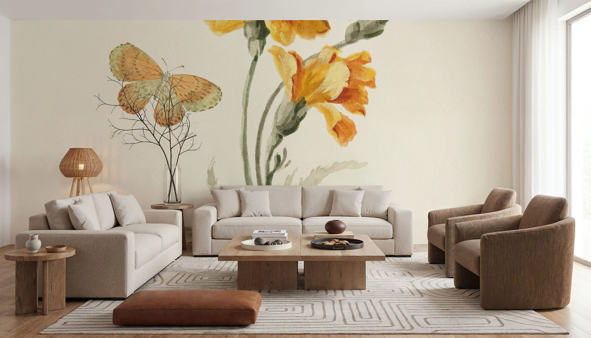 Autumn Marigold I Mural Wallpaper - room preview 03
