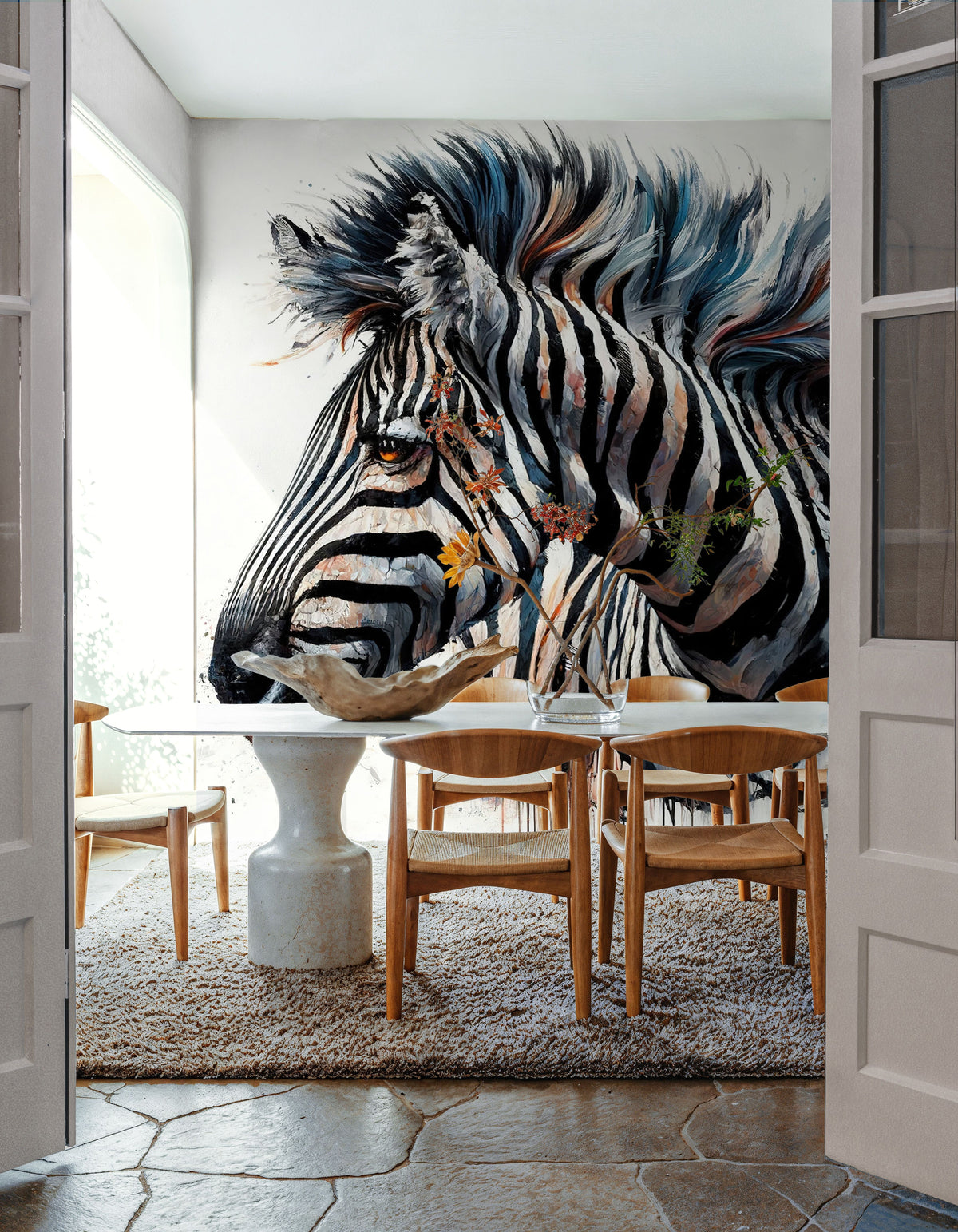 Ethereal Zebra Mural Wallpaper - room preview 03