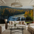 Middle Falls in Autumn Mural Wallpaper - room preview 03