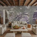 High Grunge Leaves Mural Wallpaper - Edition 4 - room preview 03