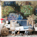 Summer Hydrangea Blue Pot Mural Wallpaper - room preview 03