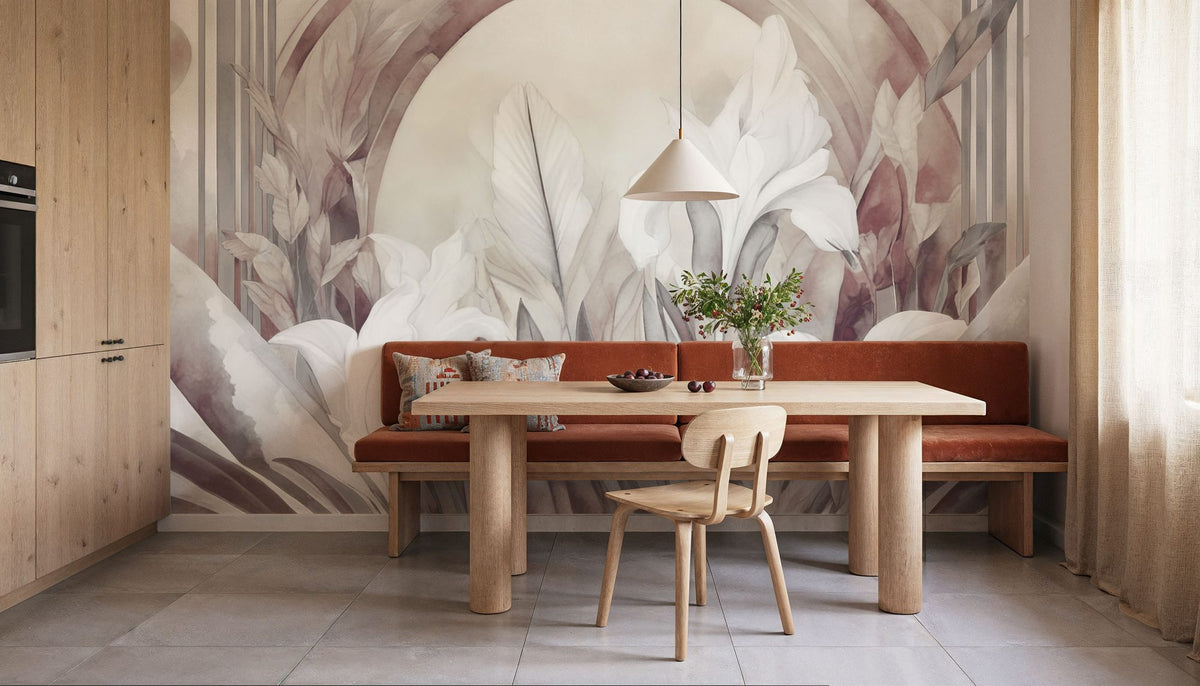 Irises At Sunrise Red Mural Wallpaper - room preview 03