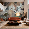 Geometry and Orchids Mural Wallpaper - room preview 03