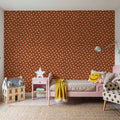 Autumn Dots Brown Mural Wallpaper - room preview 03