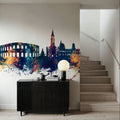 Nîmes France Skyline Blue & Bronze Mural Wallpaper - room preview 03