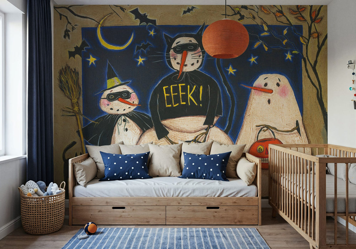 Seasonal Snowman X Mural Wallpaper - room preview 03
