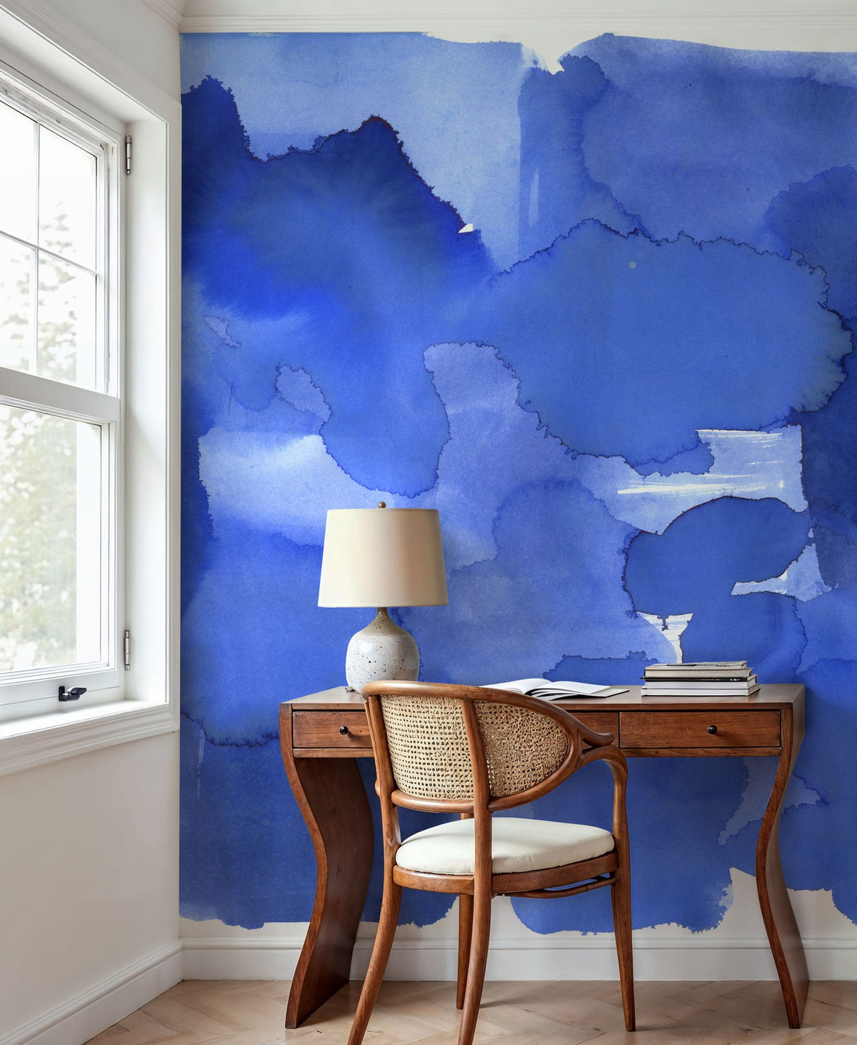 Denim Cloud Dense Mural Wallpaper - room preview 03