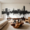 Nantes France Skyline Black & White Mural Wallpaper - room preview 03