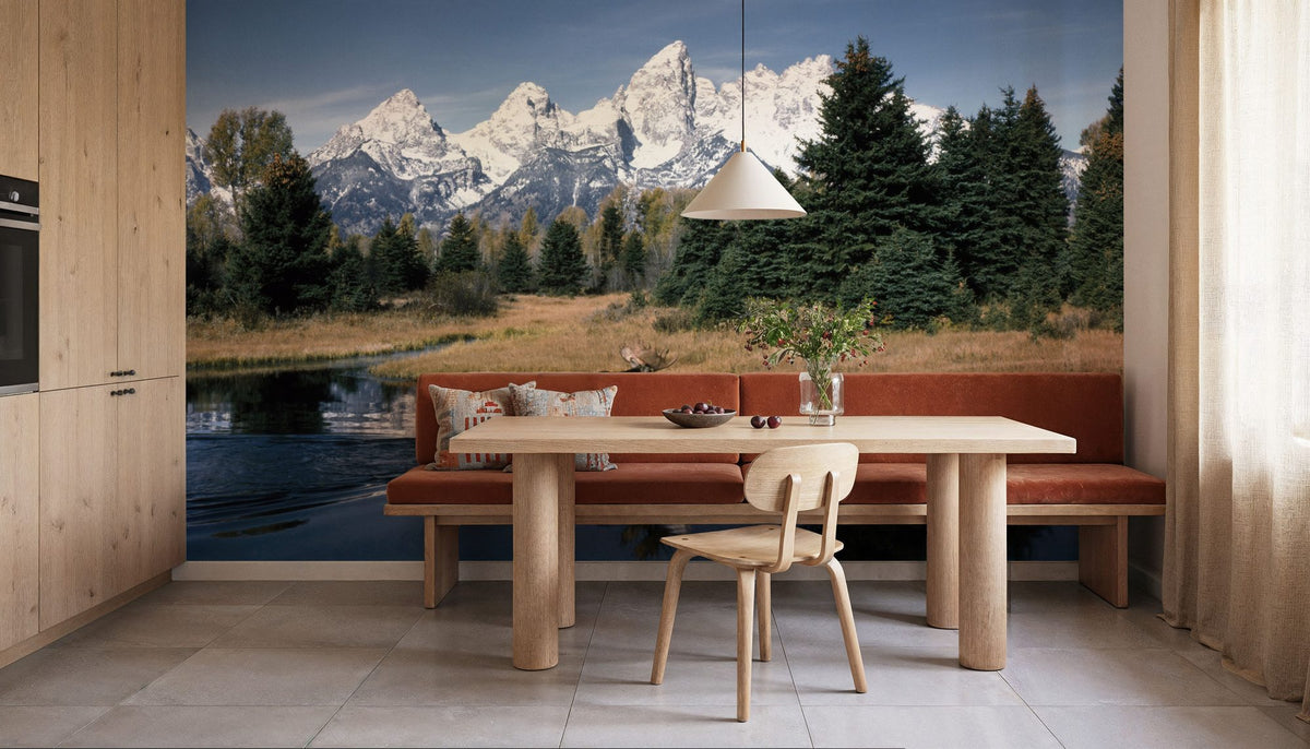 Mountain Moose Serenity Mural Wallpaper - room preview 03