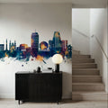 Minsk Belarus Skyline Blue & Bronze Mural Wallpaper - room preview 03