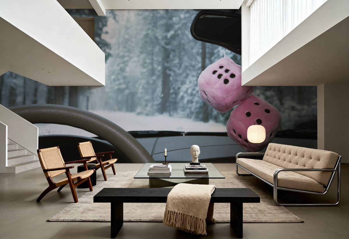 Winter Drive Dice Mural Wallpaper - room preview 03