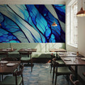 Blue Organic Fields Mural Wallpaper - room preview 03