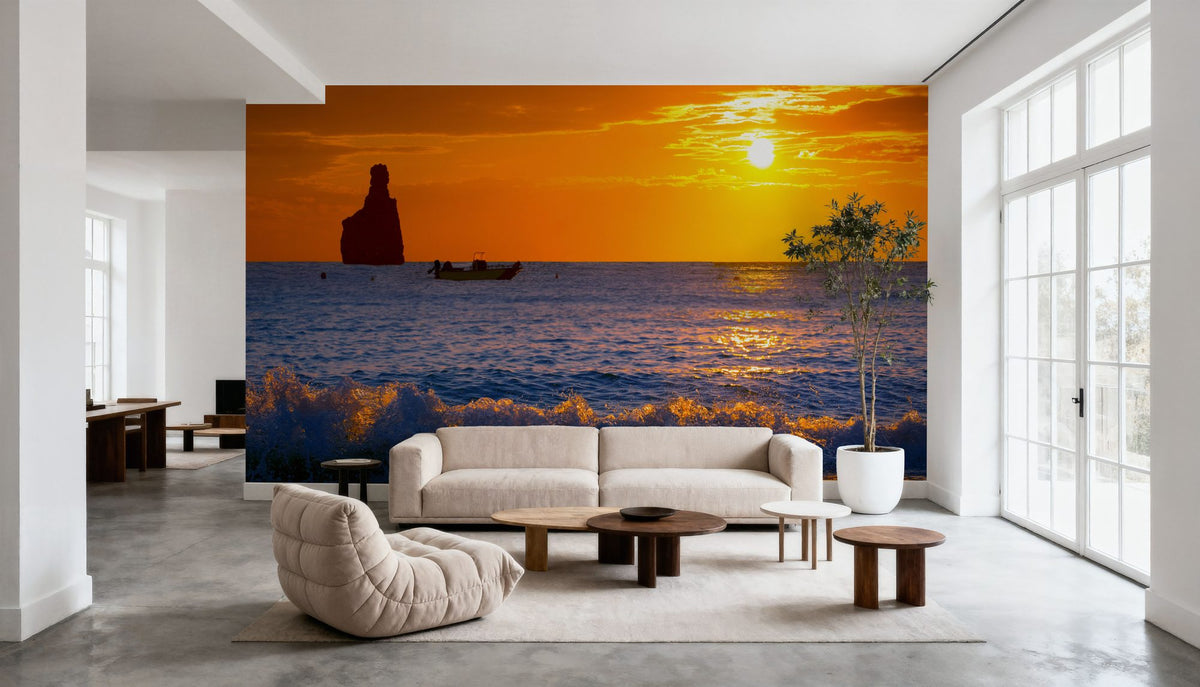 Cala Benirras Sunset Mural Wallpaper - room preview 03