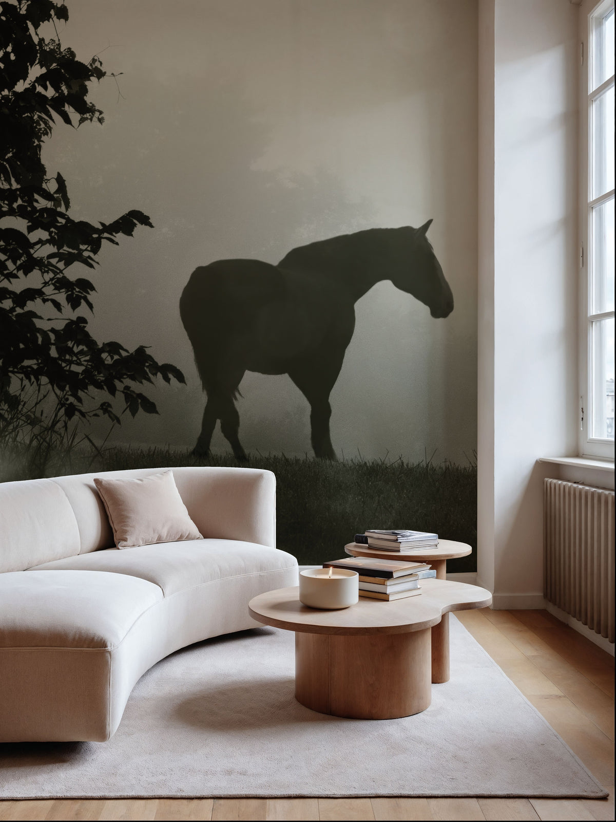 Morning Meadow Horses II Mural Wallpaper - room preview 03
