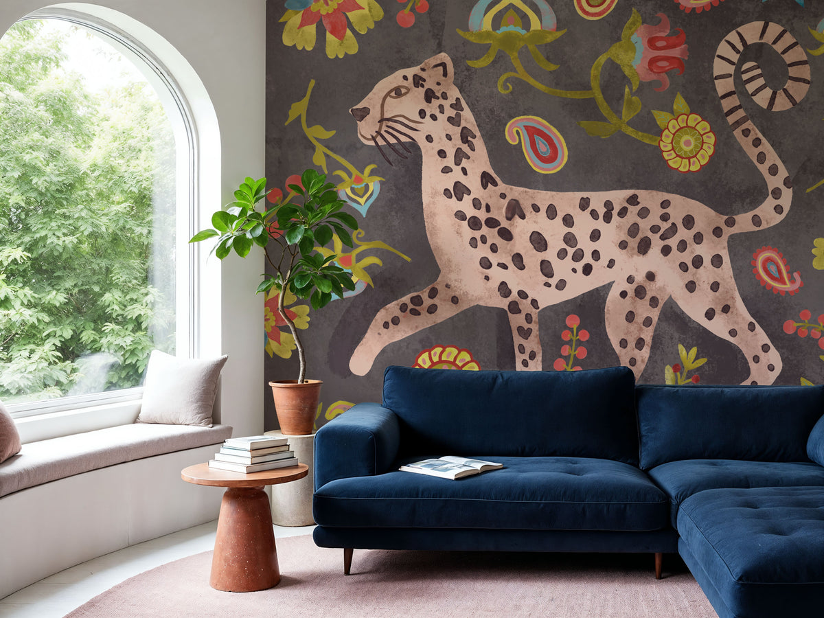 Leopard of the Jungle Mural Wallpaper - room preview 03