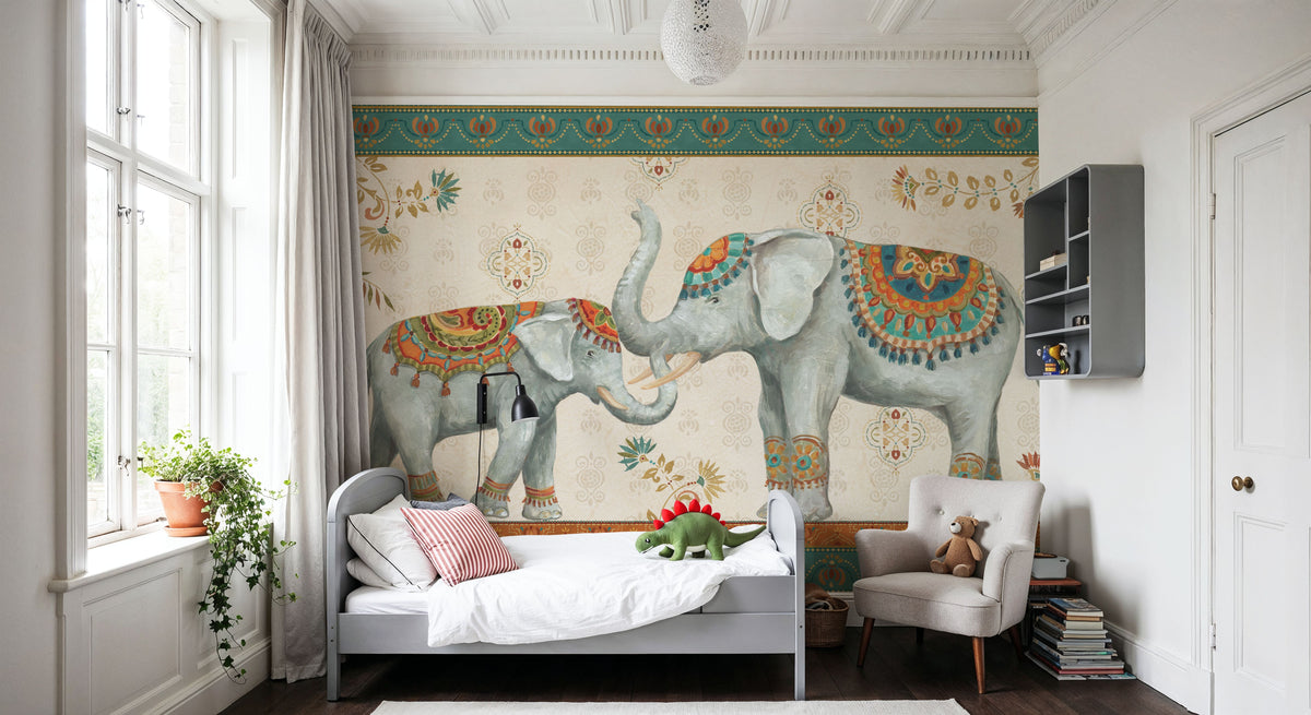Elephant Walk I Mural Wallpaper - room preview 03