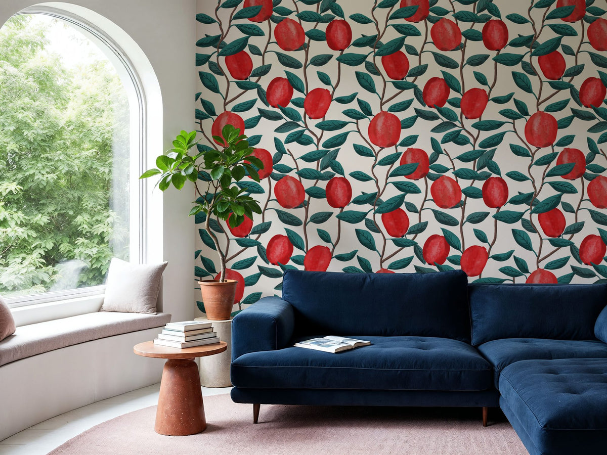 Pomegranate, Snow Mural Wallpaper - room preview 03