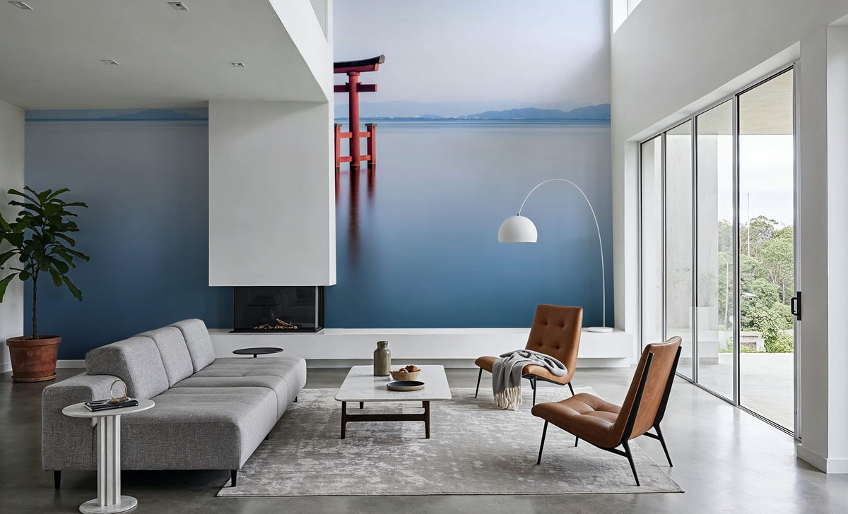 Lake Biwa Calm Mural Wallpaper - room preview 03