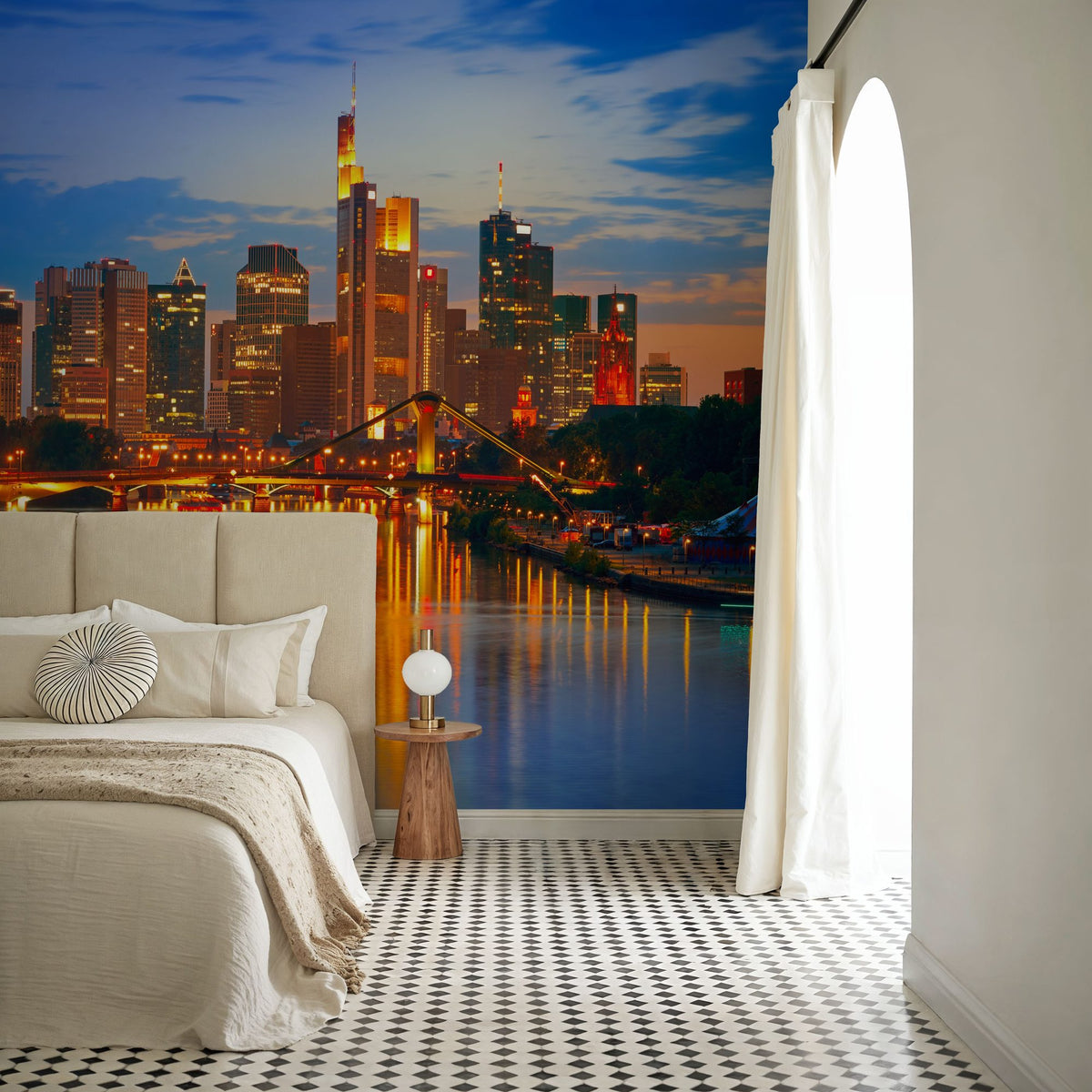 Urban Twilight Reflections Mural Wallpaper - room preview 03