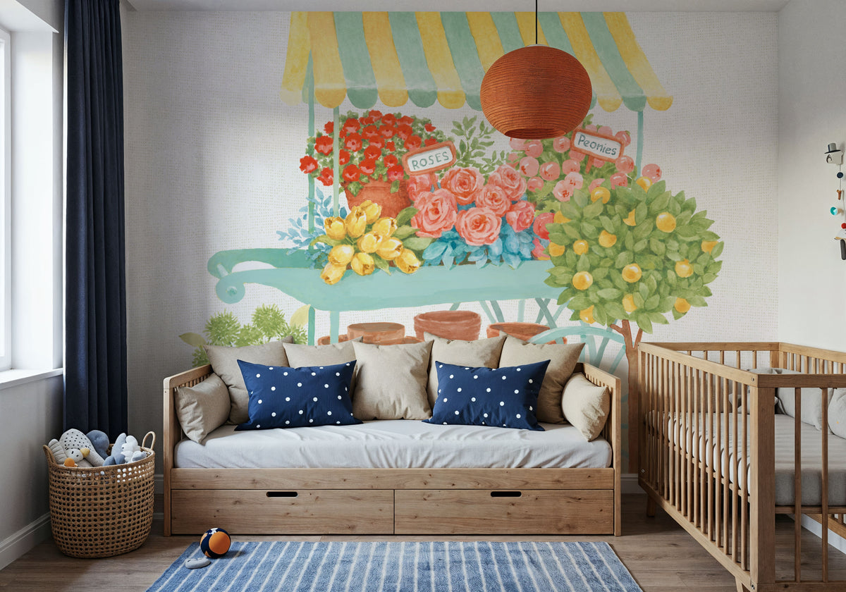 Flea Market Flowers III Mural Wallpaper - room preview 03