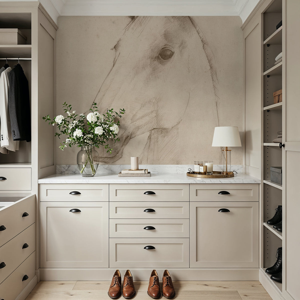 Caesar on Aged Paper Mural Wallpaper - room preview 03