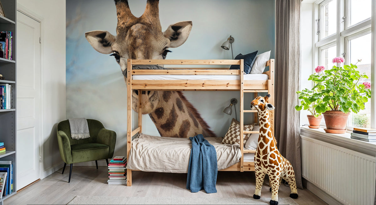 Giraffe Portrait I Mural Wallpaper - room preview 03