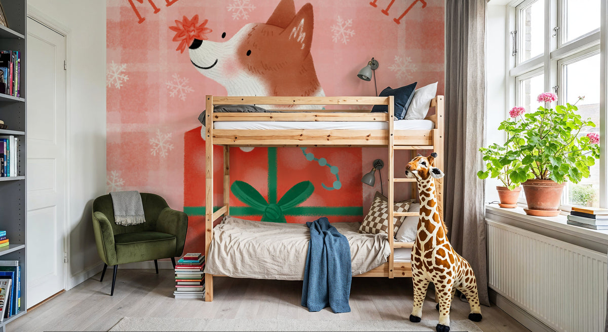 Festive Paws IV Mural Wallpaper - room preview 03