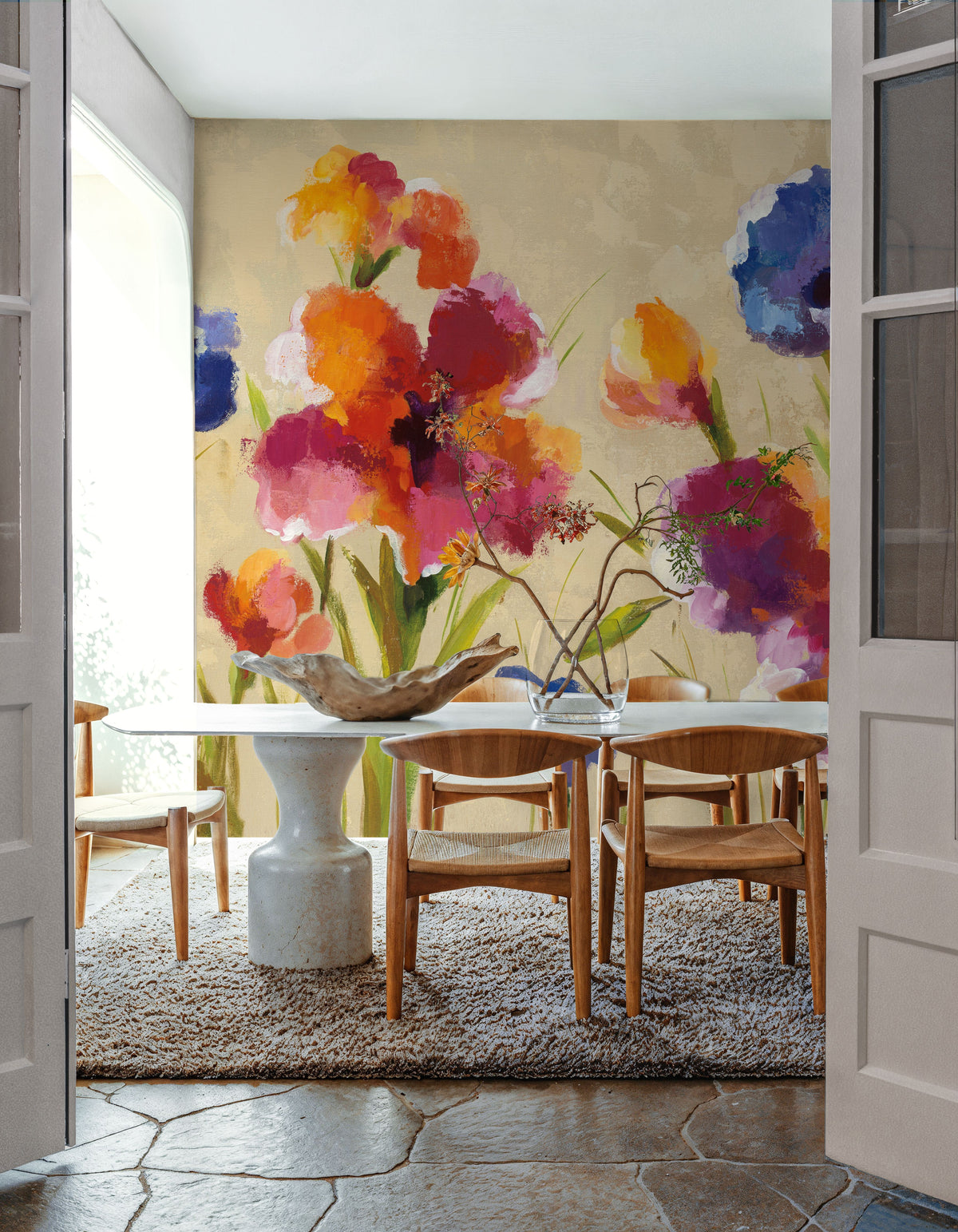 Bold Bright Flowers I Mural Wallpaper - room preview 03