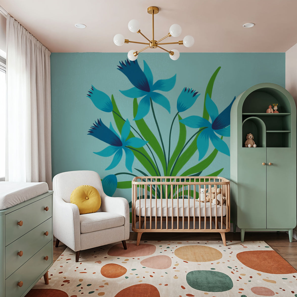 Happy Spring Flower Mural Wallpaper - room preview 03