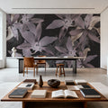 Big Orchids Dark Purple Mural Wallpaper - room preview 03