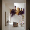 New Haven Connecticut Skyline Purlpe & Gold Mural Wallpaper - room preview 03