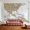 US Mexico Caribbean Map - Abey Wash Mural Wallpaper - room preview 03