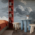Intaglio Clouds, Ink Blue Mural Wallpaper - room preview 03