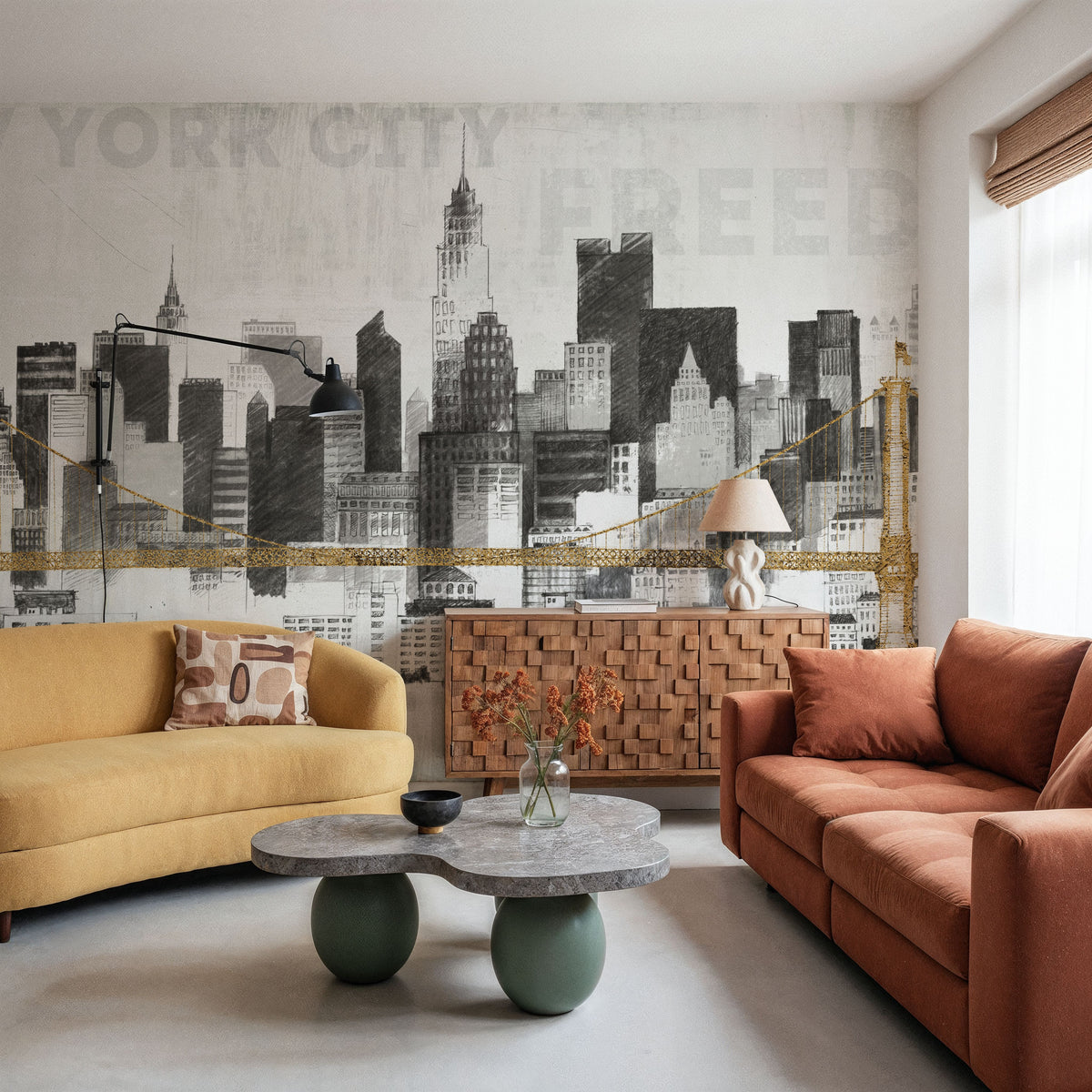 New York Skyline II Mural Wallpaper - room preview 03