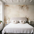Cranes in a Field Yellow Mural Wallpaper - room preview 03