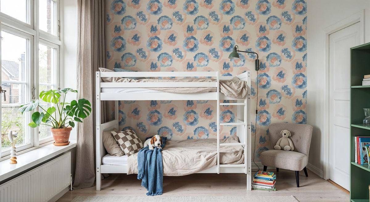 Peachy Rose Mural Wallpaper - room preview 03
