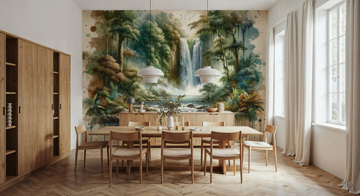 Tropical Waterfall Mural Wallpaper - room preview 03