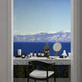 Mountain Lake Reflection Blue Mural Wallpaper - room preview 03