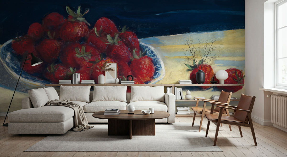 Bowl of Strawberries Mural Wallpaper - room preview 03
