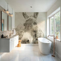 Donkey Pasture Sepia Mural Wallpaper - room preview 03