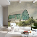 Late Summer Barn I Crop Vintage Mural Wallpaper - room preview 03
