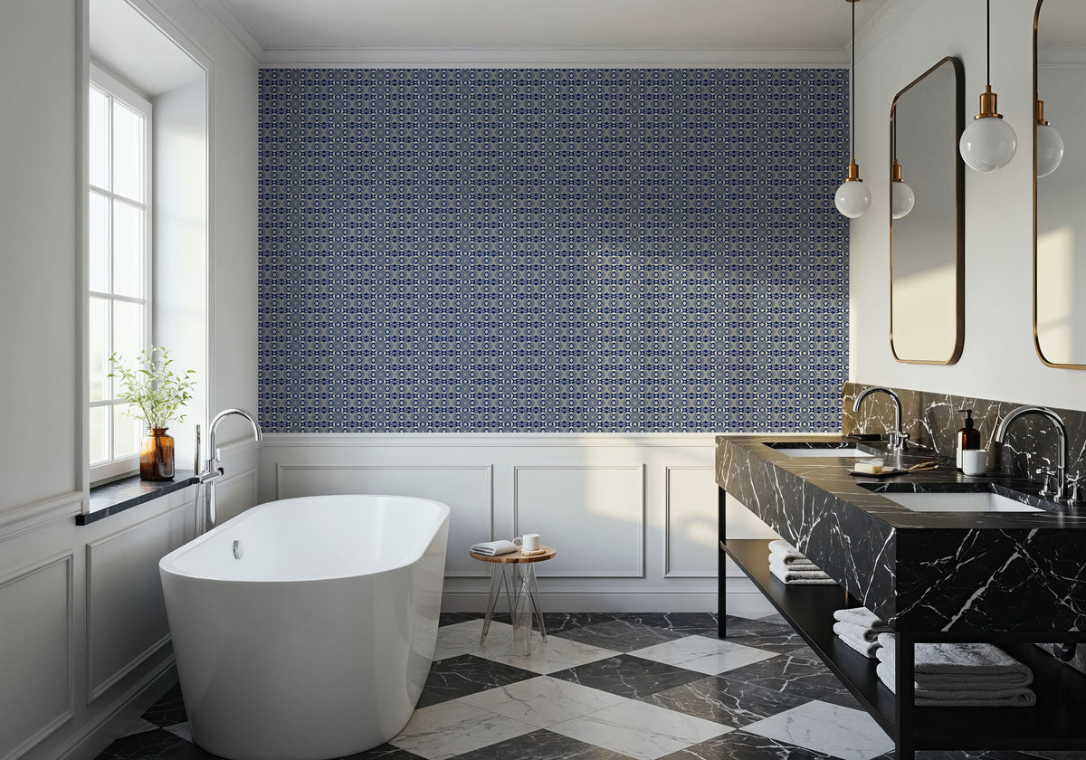 Nara Mirrored Flowers Mural Wallpaper - room preview 03