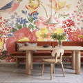 Floral Focus White Mural Wallpaper - room preview 03