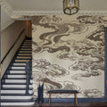 Ukiyo-e Clouds, Mauve Mural Wallpaper - room preview 03