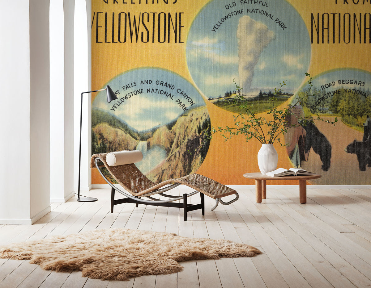 Greetings From Yellowstone Mural Wallpaper - room preview 03